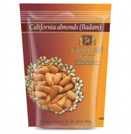 Golden Nut California Almonds (Badam)   Pack  200 grams